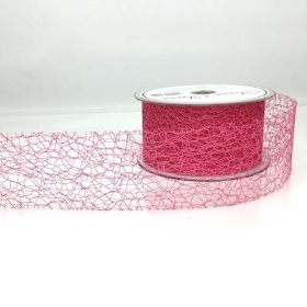 Fuchsia Deco Web Ribbon 50mm
