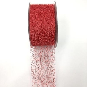 Red Deco Web Ribbon 50mm