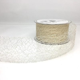 Ivory Deco Web Ribbon 50mm