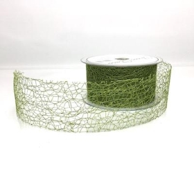 Moss Green Deco Web Ribbon 50mm