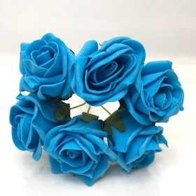 Turquoise Foam Rose 6cm x 6