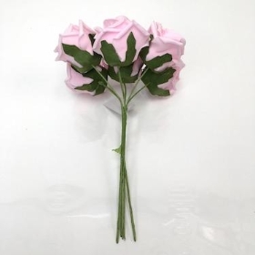 Baby Pink Foam Rose 6cm x 6