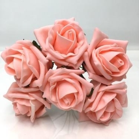 Peach Foam Rose 6cm x 6