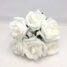 Ivory Foam Roses 6cm x 6