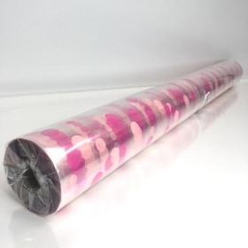 Pink And Cerise Polka Dot Cellophane 100m