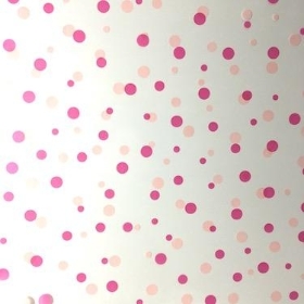 Pink And Cerise Polka Dot Cellophane 100m