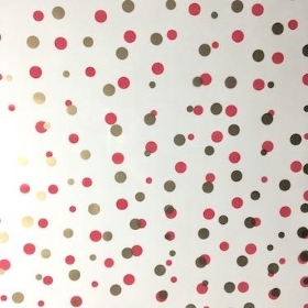 Gold And Red Polka Dot Cellophane 100m