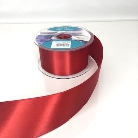 Deep Red Satin Ribbon 50mm