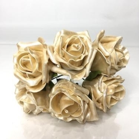 Pearl Gold Foam Rose 6cm x 6
