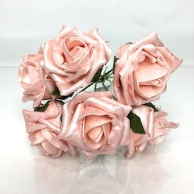 Pearl Pink Foam Rose 6cm x 6