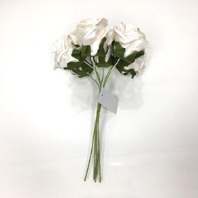 Pearl White Foam Rose 6cm x 6