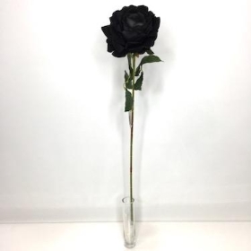 Black Velvet Touch Open Rose 74cm