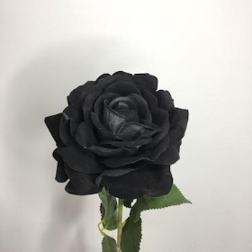 Black Velvet Touch Open Rose 74cm