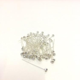 Diamante Pins Clear 4cm x 70