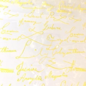 Yellow Scribble Cellophane 100m