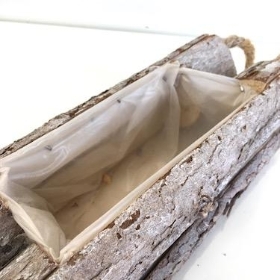 Rope Handle Wooden Planter 22cm