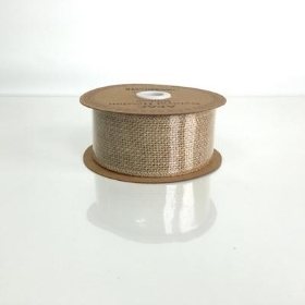 Natural Hessian Ribbon 50mm