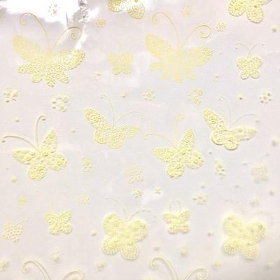 Cream Butterfly Cellophane 100m