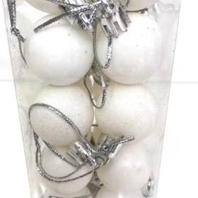 White Bauble 3cm x 24