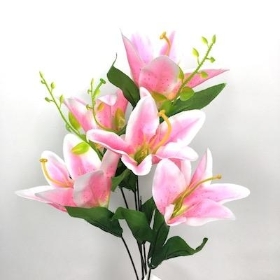Pale Pink Lily Bush 38cm