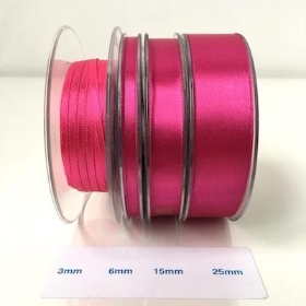 Cerise Satin Ribbon 15mm