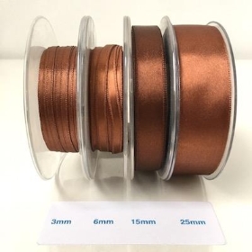 Brown Satin Ribbon 25mm