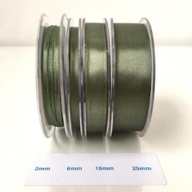 Dark Green Satin Ribbon 3mm