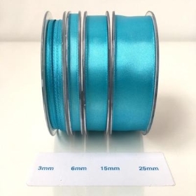 Turquoise Satin Ribbon 6mm