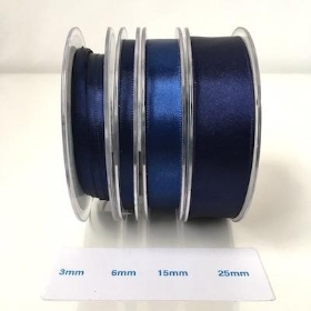 Navy Blue Satin Ribbon 3mm