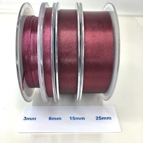 Bordeaux Satin Ribbon 25mm