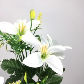 White Mini Lily Bush 31cm