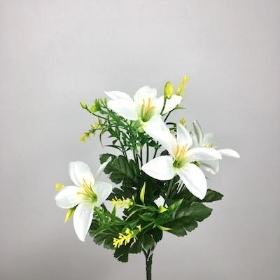 White Mini Lily Bush 31cm