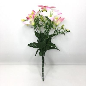 Pink Mini Lily Bush 31cm