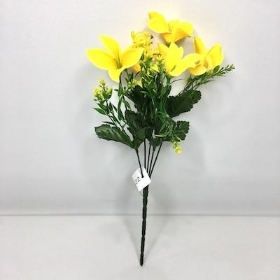 Yellow Mini Lily Bush 31cm
