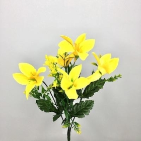 Yellow Mini Lily Bush 31cm