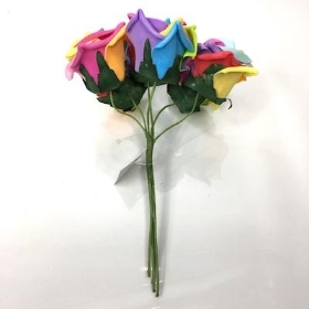 Rainbow Foam Rose 6cm x 6