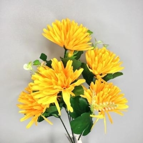 Yellow Spiky Chrysanthemum Bush 39cm