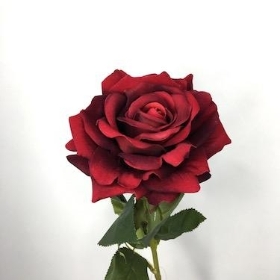 24 x Red Velvet Touch Open Rose 74cm