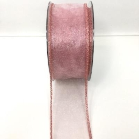 Vintage Pink Organza Ribbon 50mm