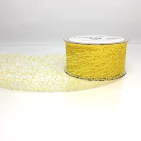 Yellow Deco Web Ribbon 50mm