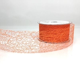 Orange Deco Web Ribbon 50mm