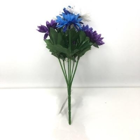 White And Purple Cornflower Bush 23cm