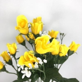 Yellow Mini Rosebud Bush 32cm