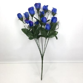 Blue Mini Rosebud Bush 32cm