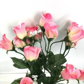 Pink Mini Rosebud Bush 32cm