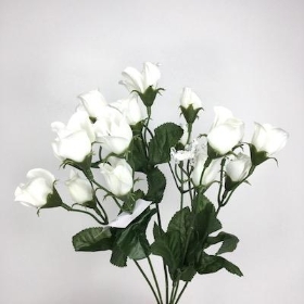 Ivory Mini Rosebud Bush 32cm