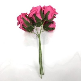 Raspberry Pink Foam Rose 6cm x 6