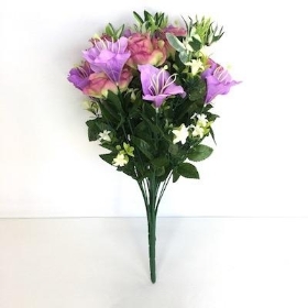 Lilac Lily And Rose Bush 51cm