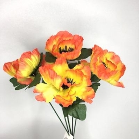 Orange Poppy Bush 31cm