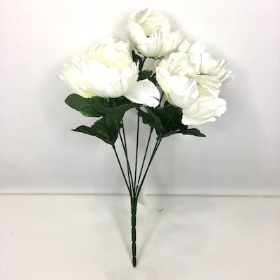 Ivory Poppy Bush 31cm